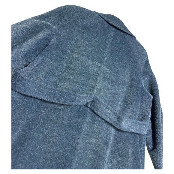 STUNNING VINTAGE Teal Penningtons Retro MOHAIR WOOL Trench Pea Coat Large - Picture 5 of 7